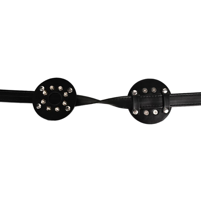 Kiotos - PU-lederen borstenharnasje met open tepels en scherpe spikes-Erotiekvoordeel.nl