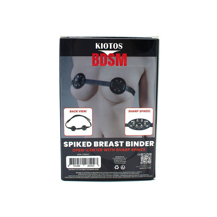 Kiotos - PU-lederen borstenharnasje met open tepels en scherpe spikes-Erotiekvoordeel.nl