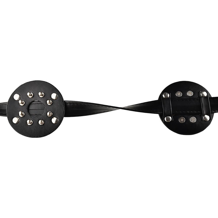 Kiotos - PU-lederen borstenharnasje met open tepels en ronde noppen-Erotiekvoordeel.nl