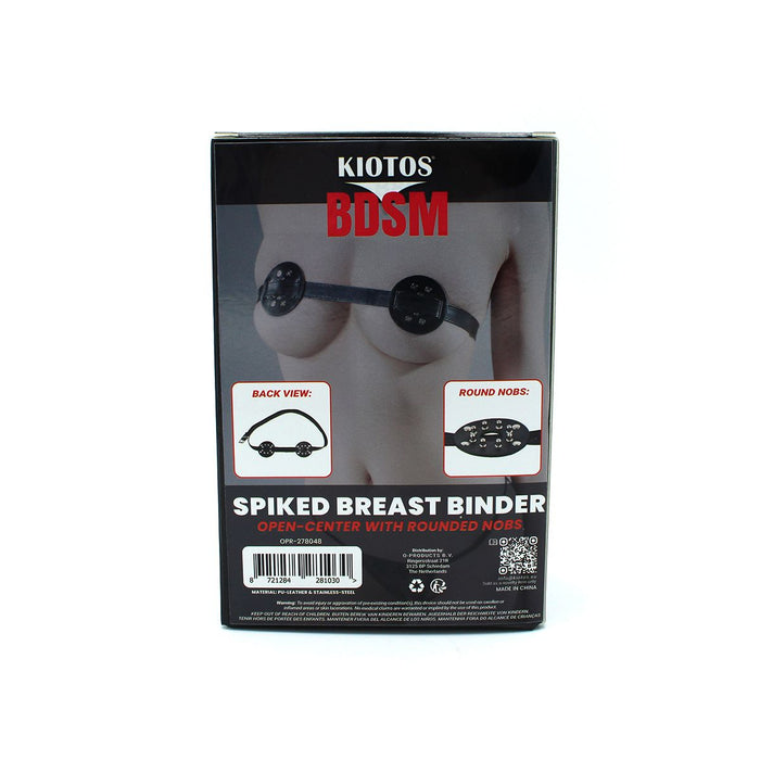 Kiotos - PU-lederen borstenharnasje met open tepels en ronde noppen-Erotiekvoordeel.nl