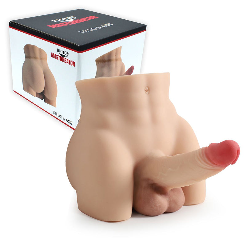 Kiotos - Masturbator Ass en Dildo - 2-in-1 - Nr. 20 - TPE - Lichte Huidskleur-laced-up.nl