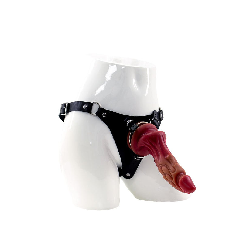 Kiotos COX - Strap-On Set with Monstar Dildo Nr. 31 - Zwart/Lichte Huidskleur-Erotiekvoordeel.nl
