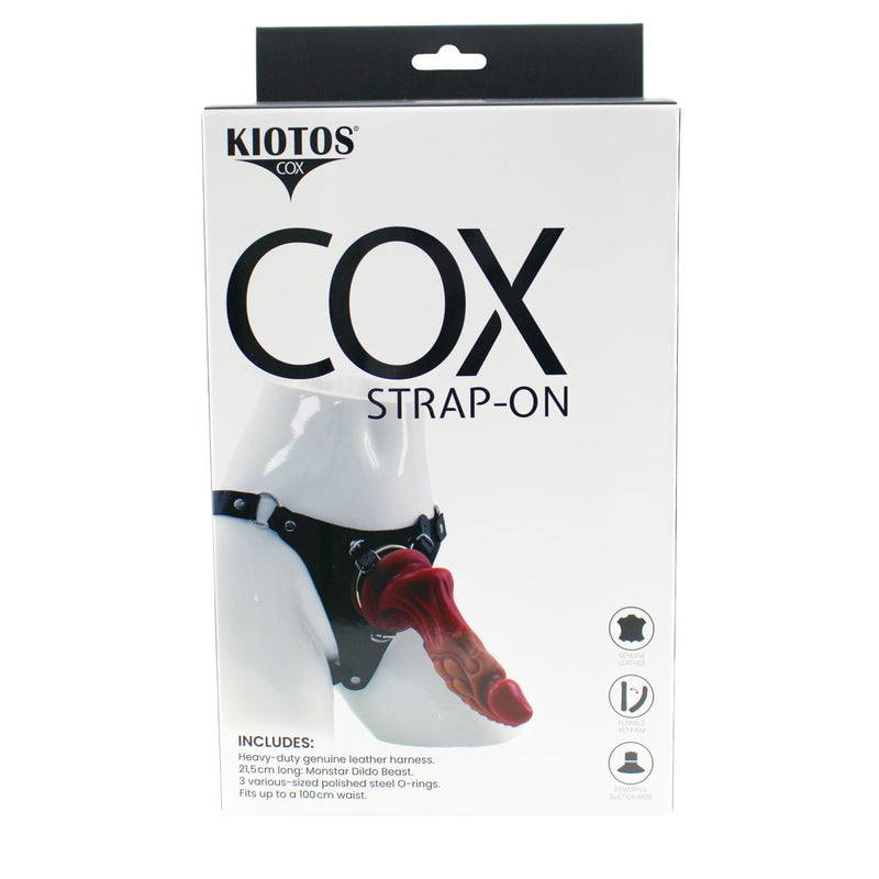 Kiotos COX - Strap-On Set with Monstar Dildo Nr. 31 - Zwart/Lichte Huidskleur-Erotiekvoordeel.nl