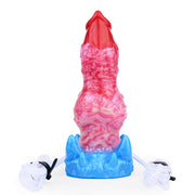 Kiotos Monstar - Blow Cum Cock - Opblaasbare Spuitende Dildo - Rood/Roze/Blauw-laced-up.nl
