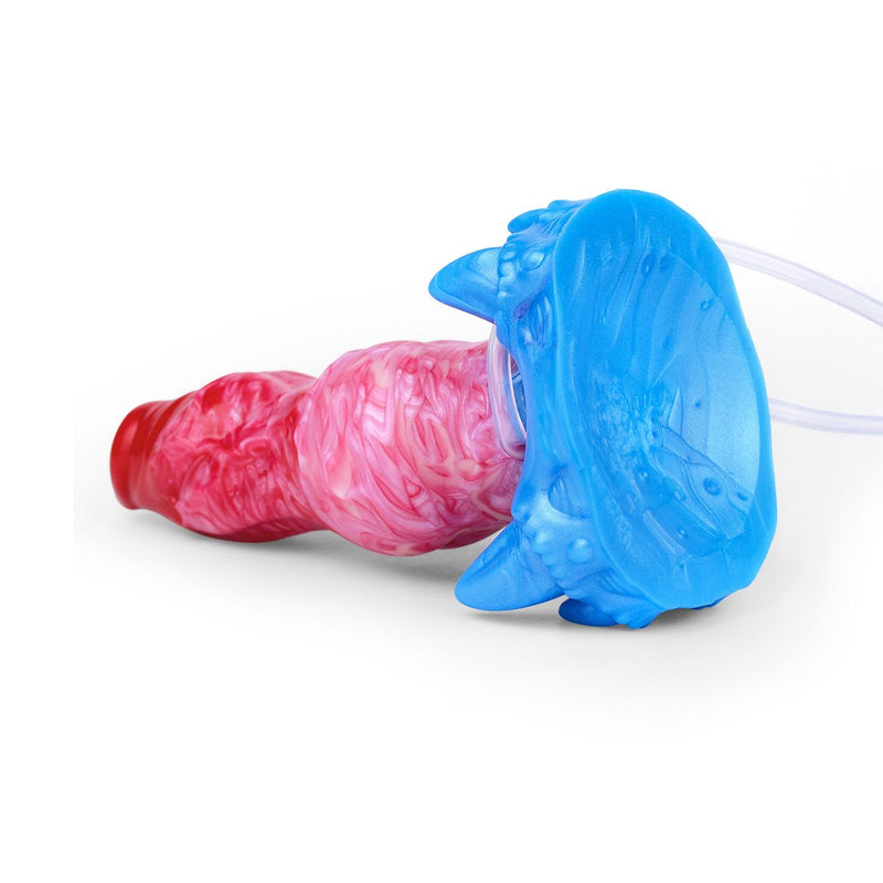 Kiotos Monstar - Blow Cum Cock - Opblaasbare Spuitende Dildo - Rood/Roze/Blauw-laced-up.nl