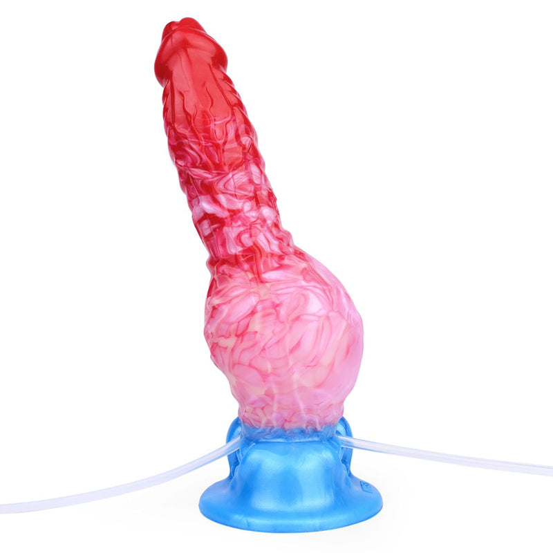 Kiotos Monstar - Big Squirt Cock - Aufblasbarer spritzender Dildo - Rot/Rosa/Blau