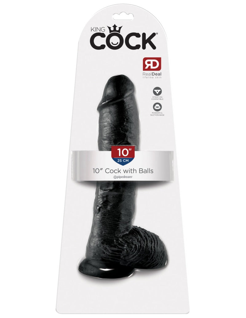 Pipedream - King Cock - Dildo met Balzak - 25,5 cm - Zwart-laced-up.nl