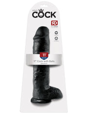 Pipedream - King Cock - Dildo met Balzak - 28 cm - Zwart-laced-up.nl