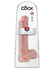 Pipedream - King Cock - Dildo met Balzak - 33 cm - Lichte Huidskleur-laced-up.nl