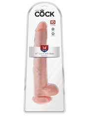 Pipedream - King Cock - Dildo met Balzak - 35,5 cm - Lichte Huidskleur-laced-up.nl