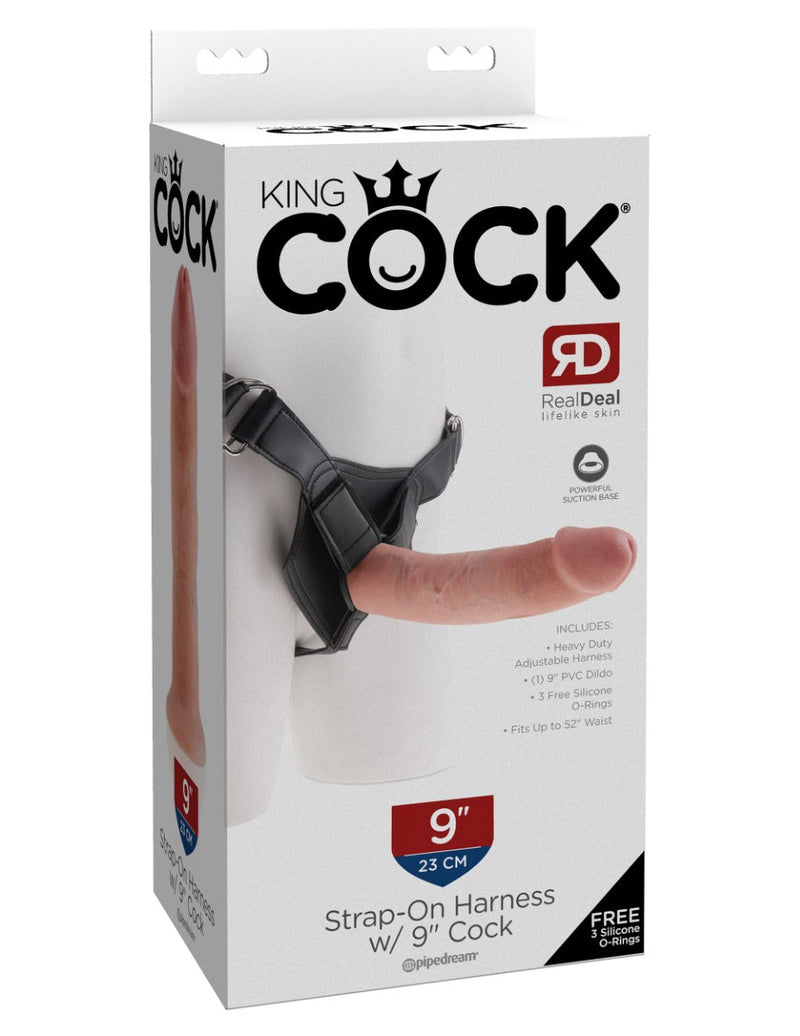 Pipedream - King Cock - Strap on Harness met Dildo - 23 cm - Lichte Huidskleur-laced-up.nl