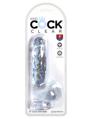 Pipedream - King Cock - Dildo met Balzak - 15 cm - Transparant-laced-up.nl