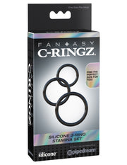 Pipedream - Fantasy C-Ringz - Siliconen 3-Ring Stamina Set- Zwart-laced-up.nl