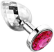 PLGZ - Diamond Facets Anaal Plug - Zilver met Roze Siersteen-Erotiekvoordeel.nl