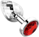 PLGZ - Diamond Facets Anaal Plug - Zilver met Rode Siersteen-Erotiekvoordeel.nl