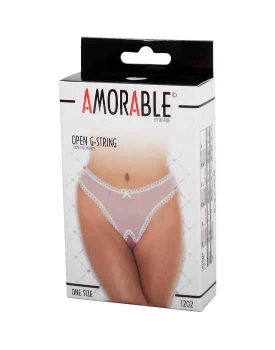 Amorable - Open String - Slipje Met Open Kruis - Wit - One Size-Erotiekvoordeel.nl