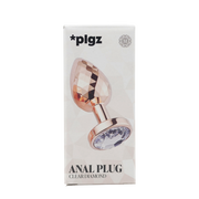 PLGZ - Diamond Facets Anaal Plug - Rosé Goud met Transparante Siersteen-laced-up.nl