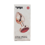PLGZ - Diamond Facets Anaal Plug - Rosé Goud met Rode Siersteen-laced-up.nl
