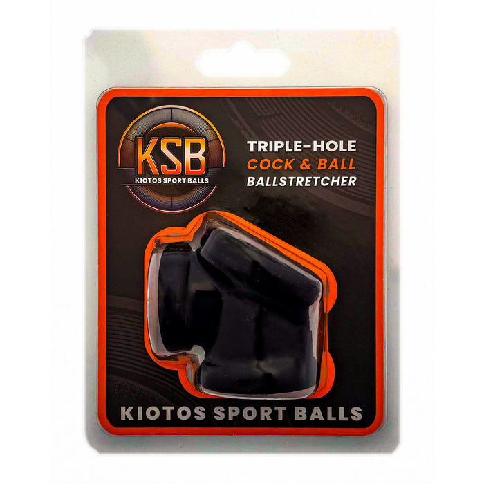 Kiotos - Anillo para el pene de silicona con triple orificio y estirador de testículos