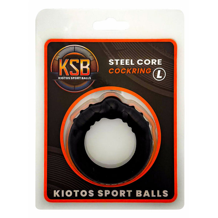 Kiotos - Siliconen Cockring met Stalen Kern - Zwart-Erotiekvoordeel.nl