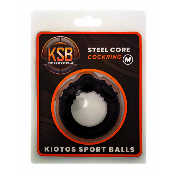 Kiotos - Siliconen Cockring met Stalen Kern - Zwart-Erotiekvoordeel.nl