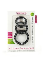 Shots Toys – Silicone Love Wheel – 3 Cockringen – Zwart-Erotiekvoordeel.nl