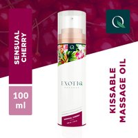 Exotiq Huile de massage sensuelle à la cerise - Huile de massage pour un massage relaxant au parfum de cerise - Action soyeuse et nourrissante - 100 ml