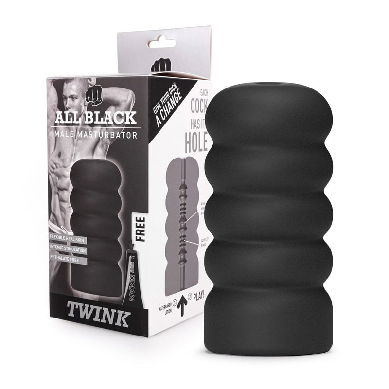All Black - Masturbator Twink-Laced-up.nl