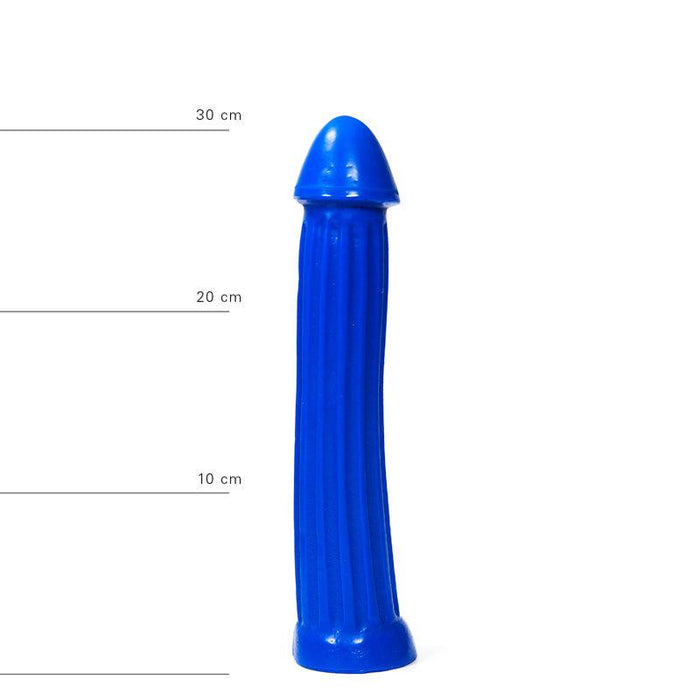 All Blue - XXL Dildo Met ribbels 31 x 5.5 cm - Blauw