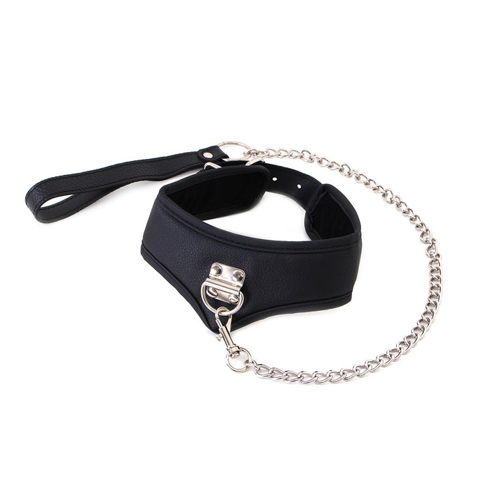 Basic Collar Met leash Van PU leer