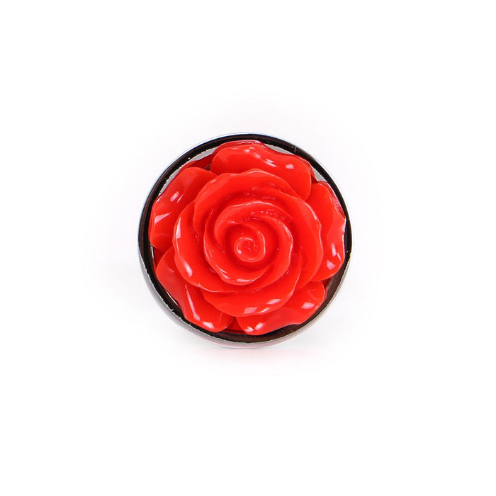 Booty Sparks - Aluminium Buttplug 'Red Rose' Met bloem decoratie