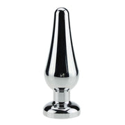 Aluminium-Analplug mit transparentem Kristall - 130 mm x 46 mm - Laced-up.nl