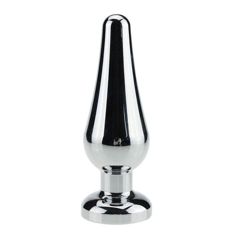 Aluminium-Analplug mit transparentem Kristall - 130 mm x 46 mm - Laced-up.nl