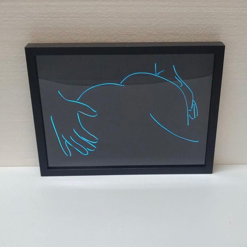 Wall sign with illuminated tekst FROM BEHIND