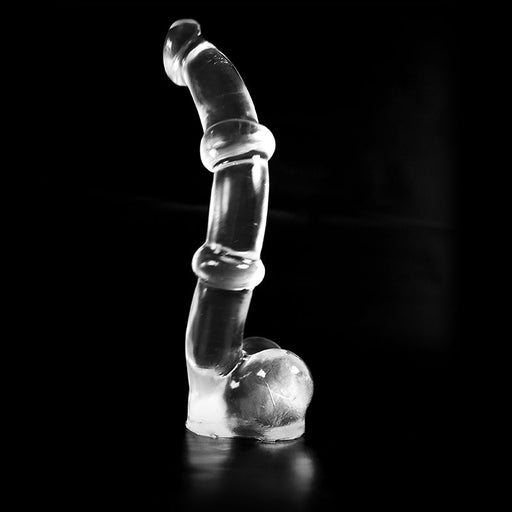 Dark Crystal - Dildo Met ribbels 34 x 5,2 cm - Transparant