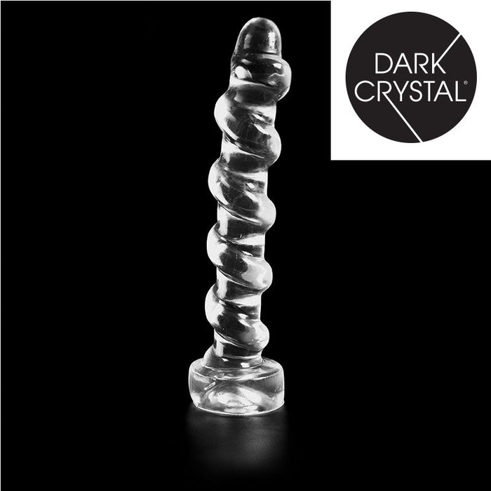 Dark Crystal - Extra Grote Geribbelde Anaal Dildo 33 x 5 cm - Transparant