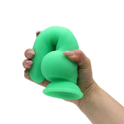 DeLuxe Pure Nature Neo Colours Siliconen Dildo 23 x 4.1 cm - groen