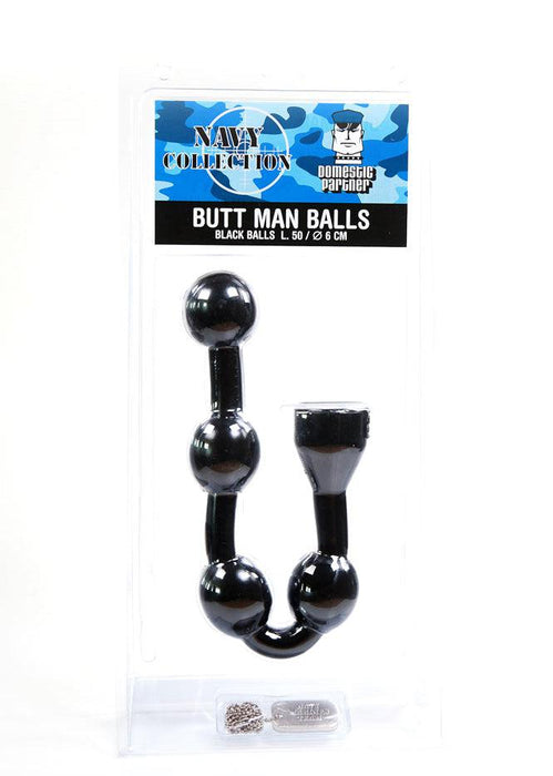 Domestic Partner - Butt Man Balls - Anaal Kralen - 50 x 6 cm - Zwart-Erotiekvoordeel.nl