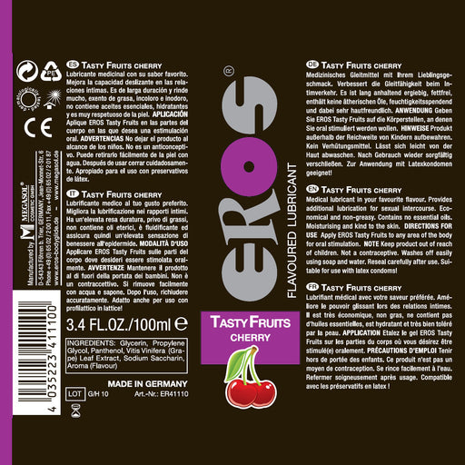 EROS - Tasty Fruits - Glijmiddel op Waterbasis - Cherry-Erotiekvoordeel.nl