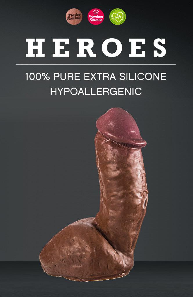 Heroes - No. 10 - Dildo - 19,5 x 5 cm - Bruin-Laced-up.nl