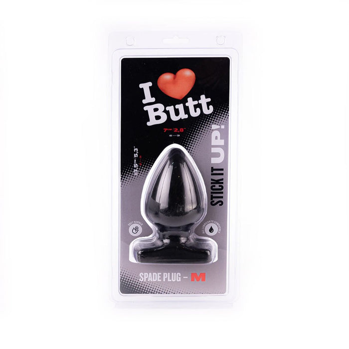 I ♥ Butt - Bolvormige Buttplug - M - Zwart