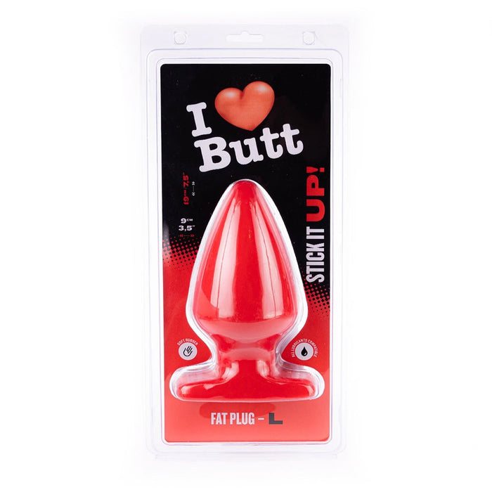I ♥ Butt - Dikke Buttplug - L - Rood
