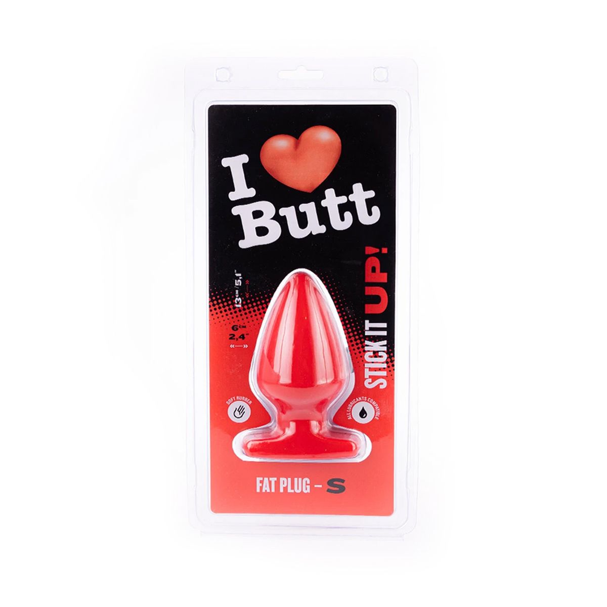 I ♥ Butt - Dikke Buttplug - S - Rood