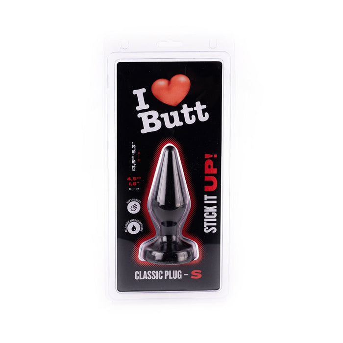 I ♥ Butt - Klassieke Buttplug - S - Zwart