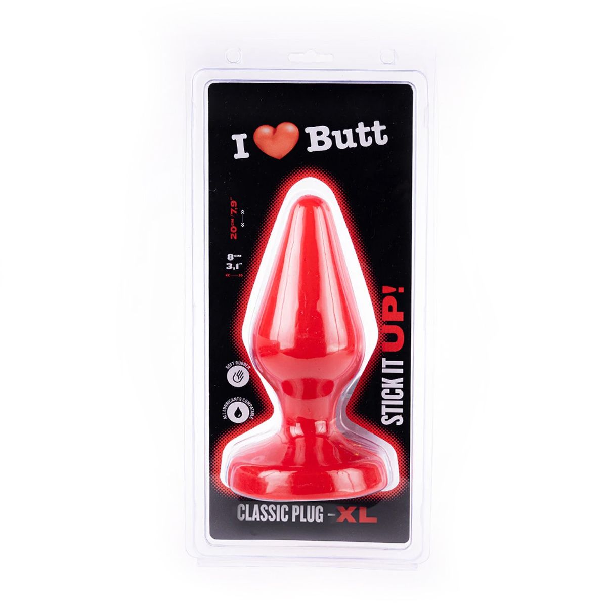 I ♥ Butt - Klassieke Buttplug - XL - Rood
