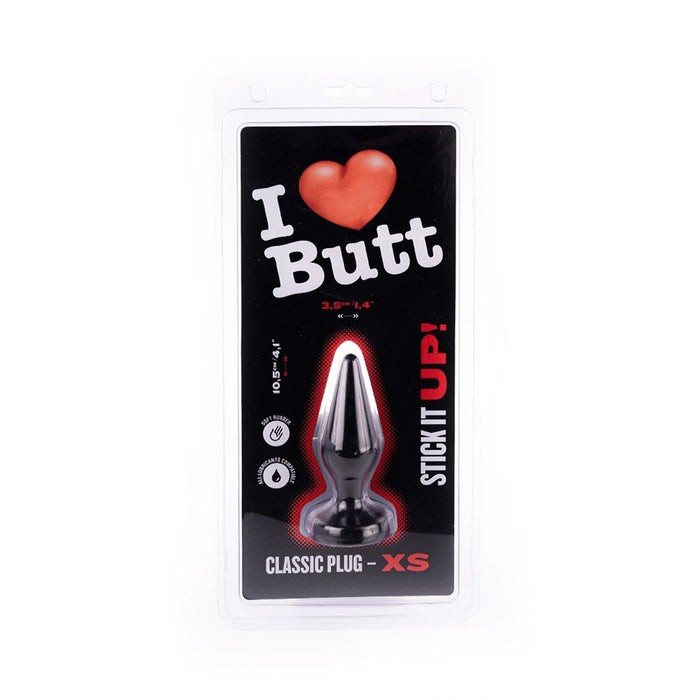 I ♥ Butt - Klassieke Buttplug - XS - Zwart