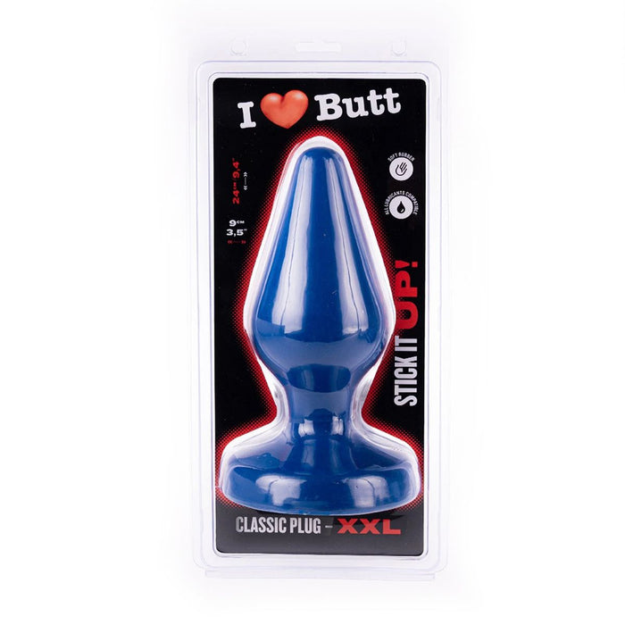 I ♥ Butt - Klassieke Buttplug - XXL - Blauw