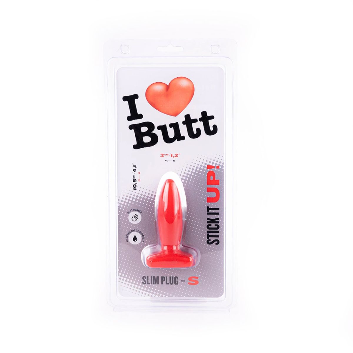 I ♥ Butt - Slanke Buttplug - S - Rood