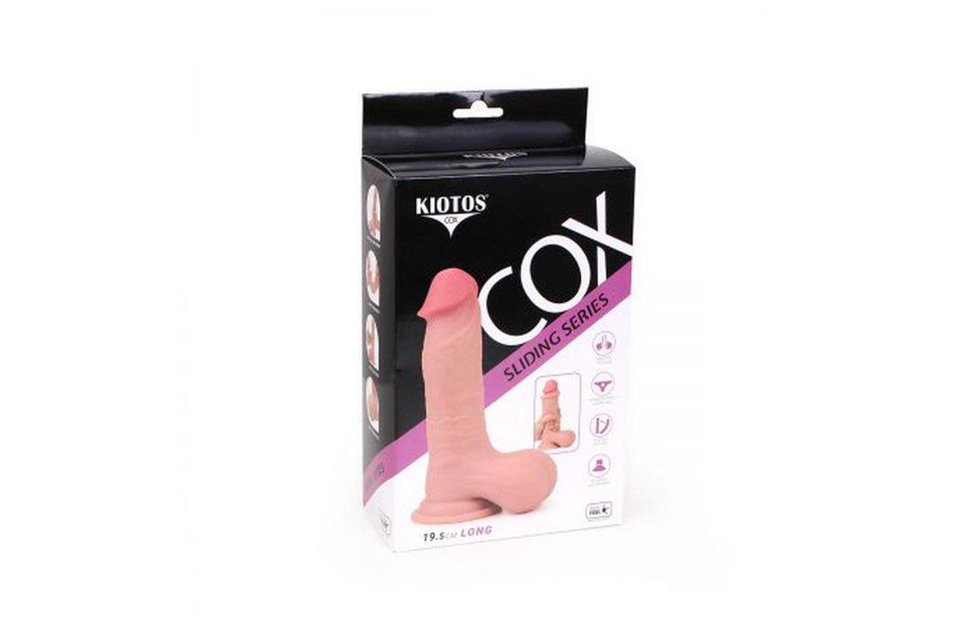 Kiotos Cox - Sliding Skin Dubbellaags Dildo 19.5 x 4.5 cm - Lichte Huidskleur-Erotiekvoordeel.nl