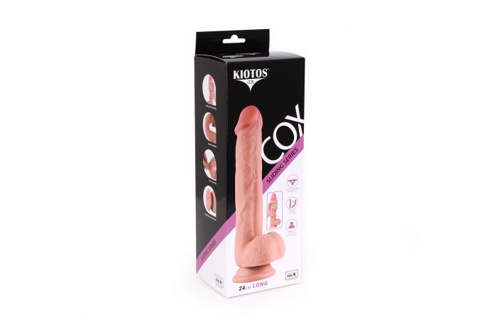Kiotos Cox - Sliding Skin Dubbellaags Dildo 24 x 4,5 cm - Lichte Huidskleur-Erotiekvoordeel.nl